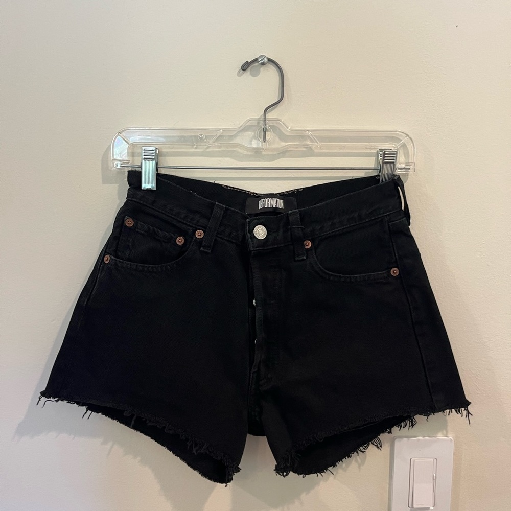 REFORMATION black levi denim shorts